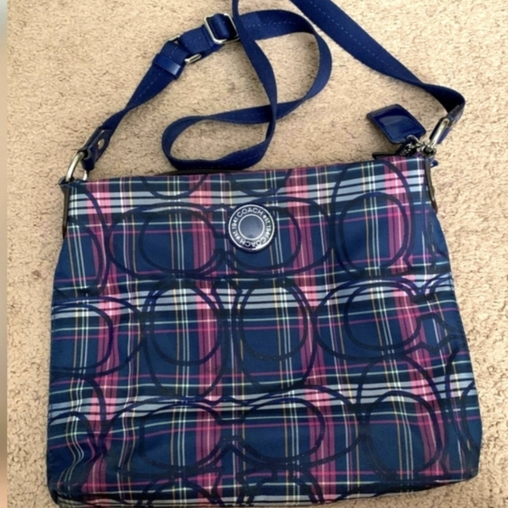 COACH Tartan plaid Poppy Glam Signature Crossbody Bag (Wallet SOLD)